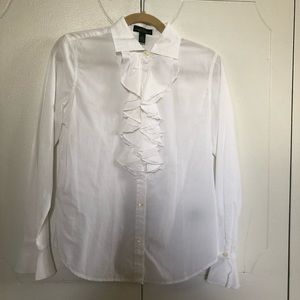 NWOT Ralph Lauren Ruffled cotton shirt S